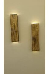 2li Ahşap Dekoratif Peri Ledli Aplik Balkon Antre Aksesuarı Otel Cafe Villa Bohem Rustik Dekor 35cm