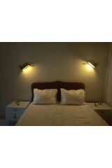 2 Li Dekoratif Peri Ledli Ahşap Aplik Dekoratif Aydınlatma Duvar Dekoru Yatak Odası Aplik