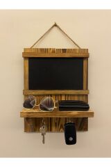 Doğal Ahşap Yazı Tahtalı Anahtarlık Anahtar Askısı Not Panosu