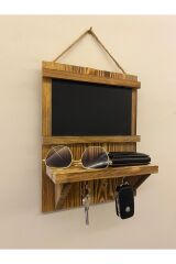 Doğal Ahşap Yazı Tahtalı Anahtarlık Anahtar Askısı Not Panosu