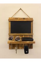 Doğal Ahşap Yazı Tahtalı Anahtarlık Anahtar Askısı Not Panosu