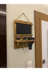 Doğal Ahşap Yazı Tahtalı Anahtarlık Anahtar Askısı Not Panosu