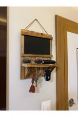 Doğal Ahşap Yazı Tahtalı Anahtarlık Anahtar Askısı Not Panosu