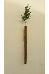 Dekoratif Ahşap Çiçeklik Duvar Dekoru Rustik Çiçeklik Yapay Çiçek Ev Antre Balkon Saksılık 50cm