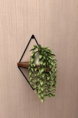 Tekli Lüks Dekoratif Duvar Rafı Doğal Masif Ahşap Balkon Rafı Tanzim Çiçeklik Saksılık