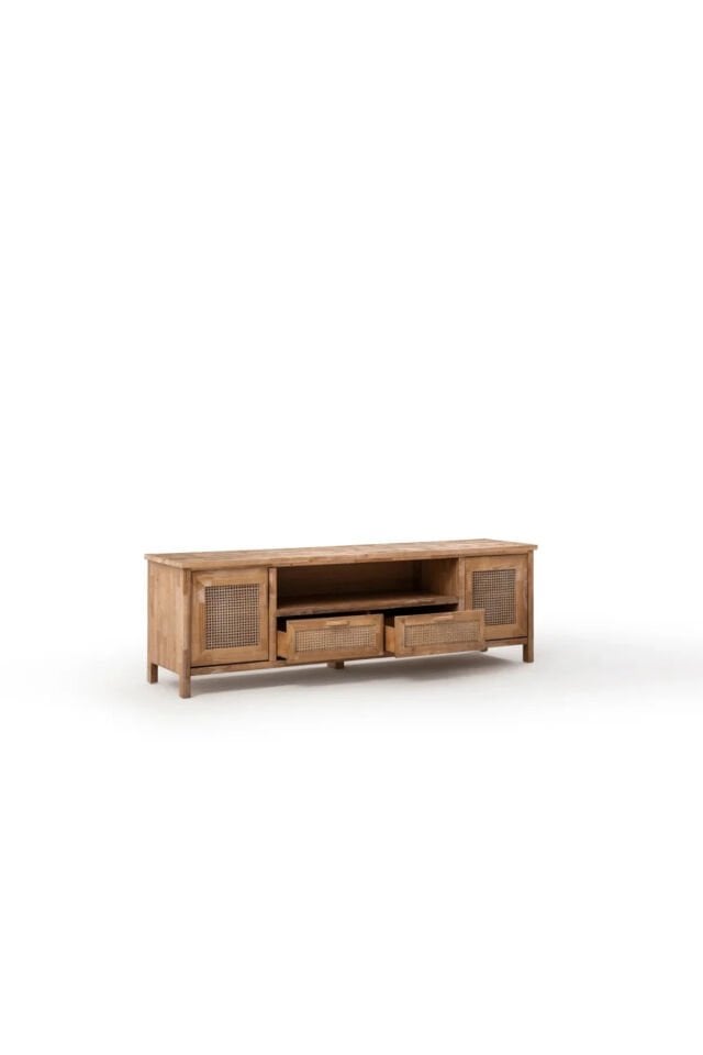 Marrahech Hazeran Detaylı Masif Ahşap Çekmeceli Tv Unit 200 cm