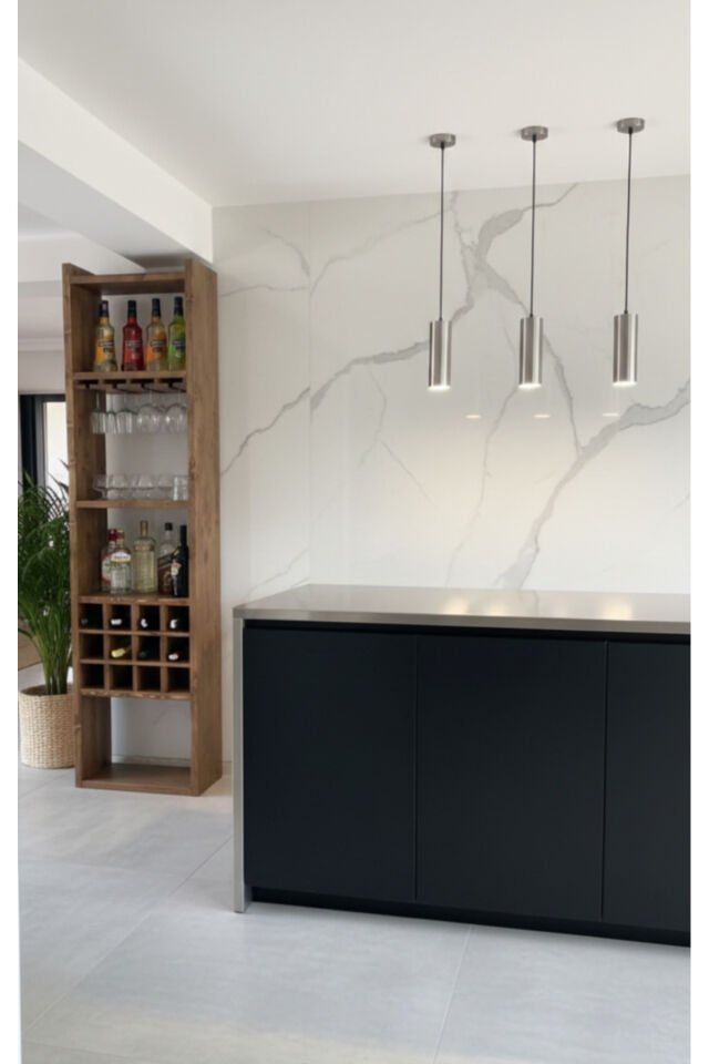  Masif Ahşap Bar Dolabı Büfe