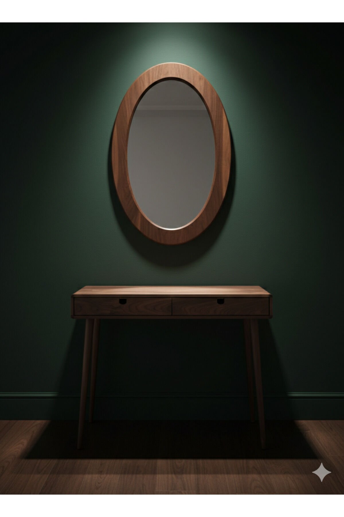  Masif Ahşap Çift Çekmeceli Rustik Dresuar