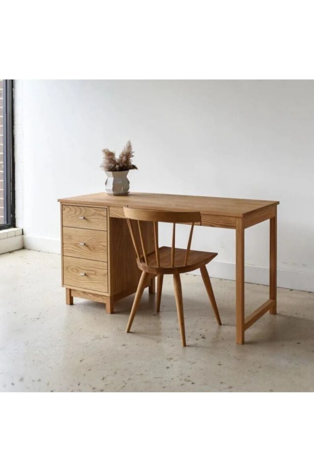 Masif Ahşap İskandinav stil modern çalışma masası