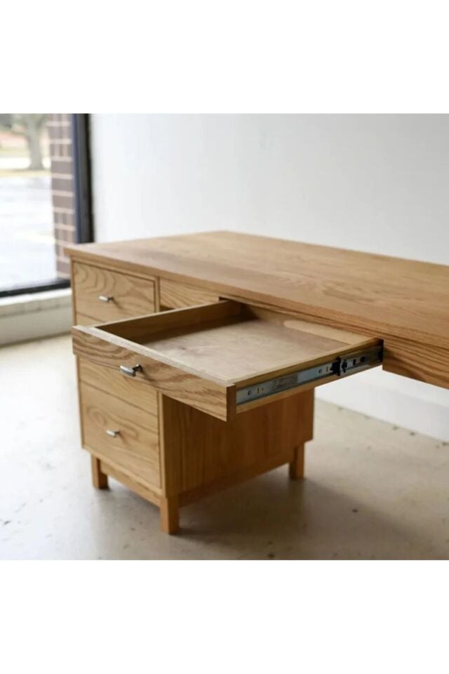 Masif Ahşap İskandinav stil modern çalışma masası