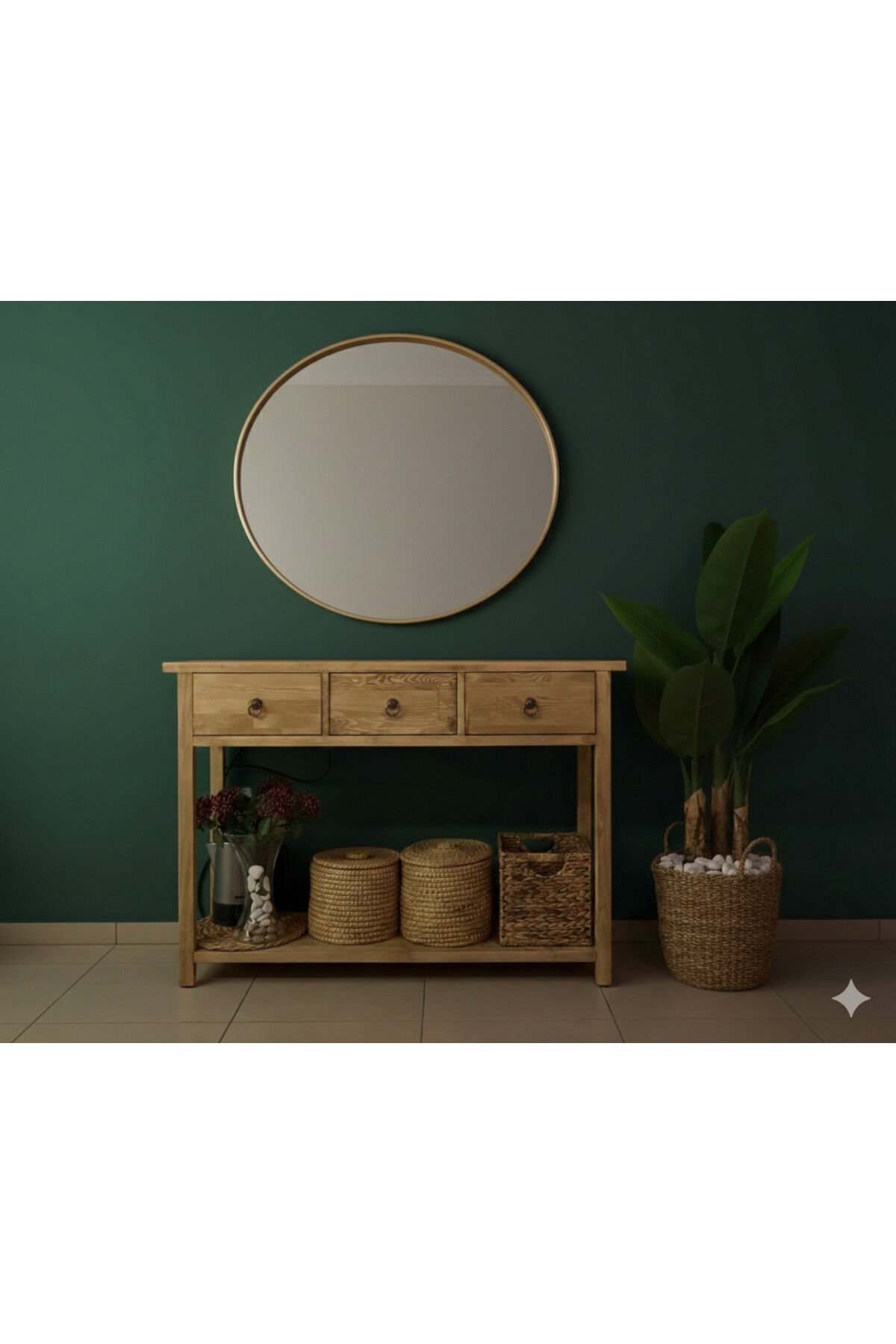 Masif Ahşap Çekmeceli Dresuar