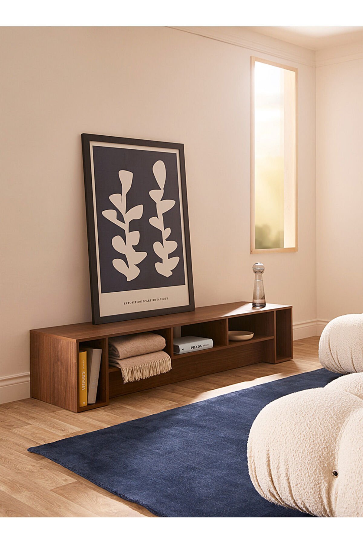 Scandinavian angle Natural Wood TV unit