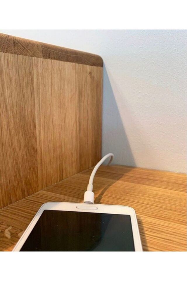  Lüks Masif Ahşap Tek Çekmeceli Uçan Raflı Komodin