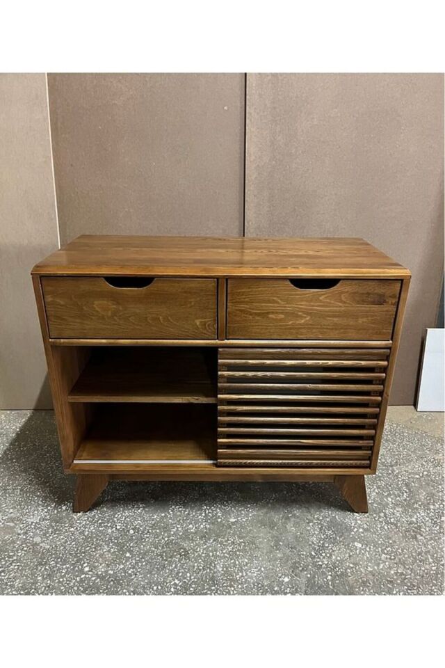  Ahşap Konsol Pikap Dolabı Sürgülü Kapaklı Konsol Dresuar Plak Dolabı Kitaplık Dolabı Çekmeceli Dolap