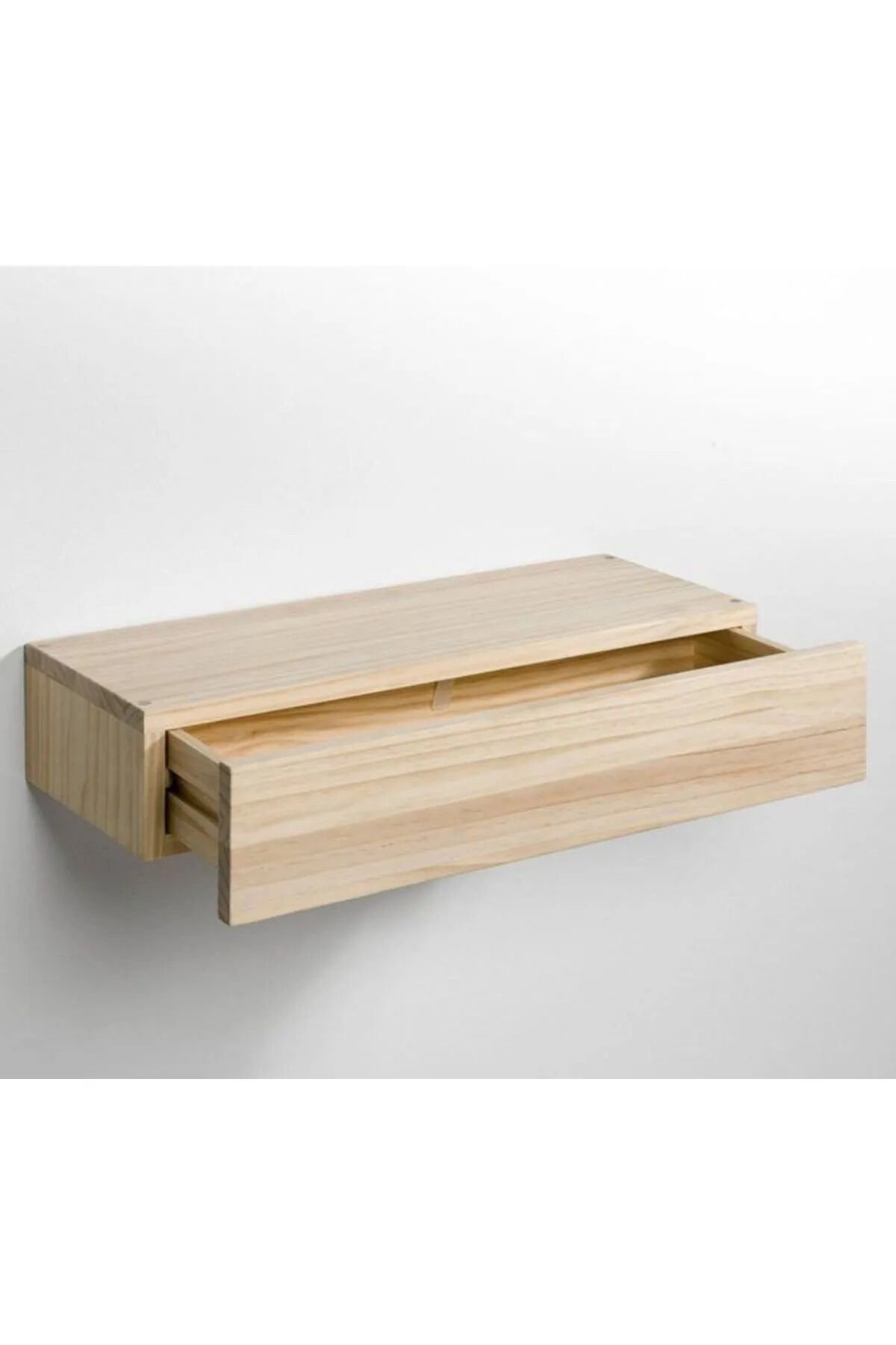  Dekoratif Masif Ahşap Çekmeceli Duvar Rafı Biblo Rafı Aksesuar Rafı Dresuar