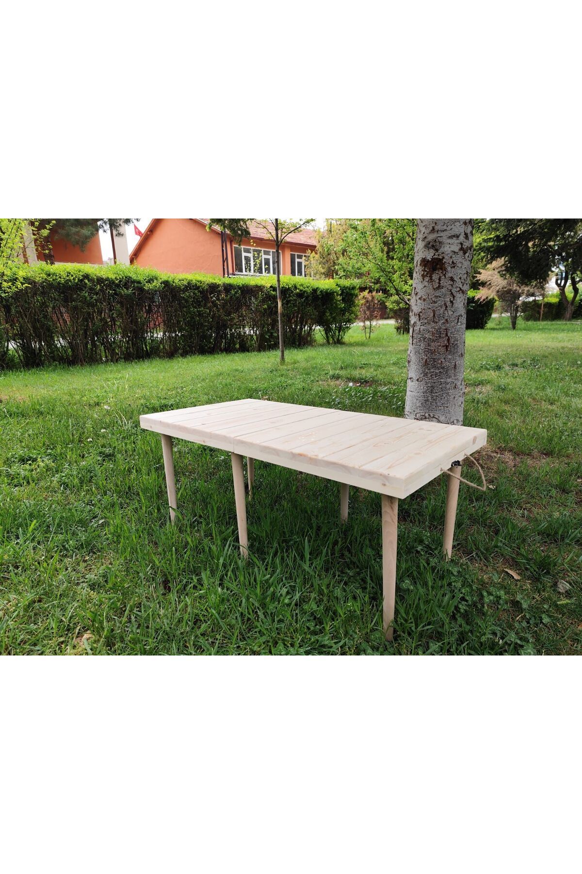 Ahşap Piknik Kamp Masası Açılabilir Portatif Taşınabilir Masa Yer Kaplamayan Sehpa 50x100cm