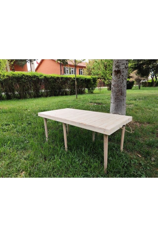  Ahşap Piknik Kamp Masası Açılabilir Portatif Taşınabilir Masa Yer Kaplamayan Sehpa 50x100cm