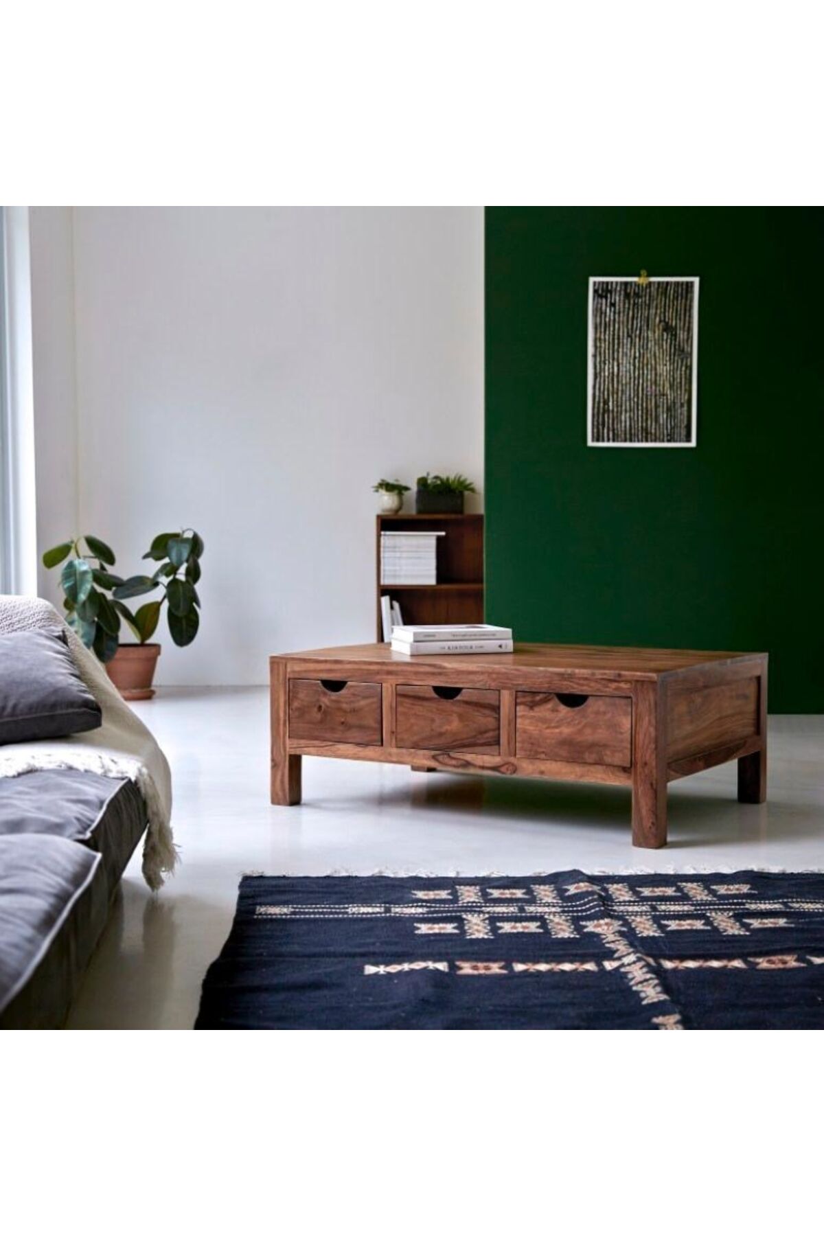  Winchester Masif Ahşap Çekmeceli Orta Sehpa