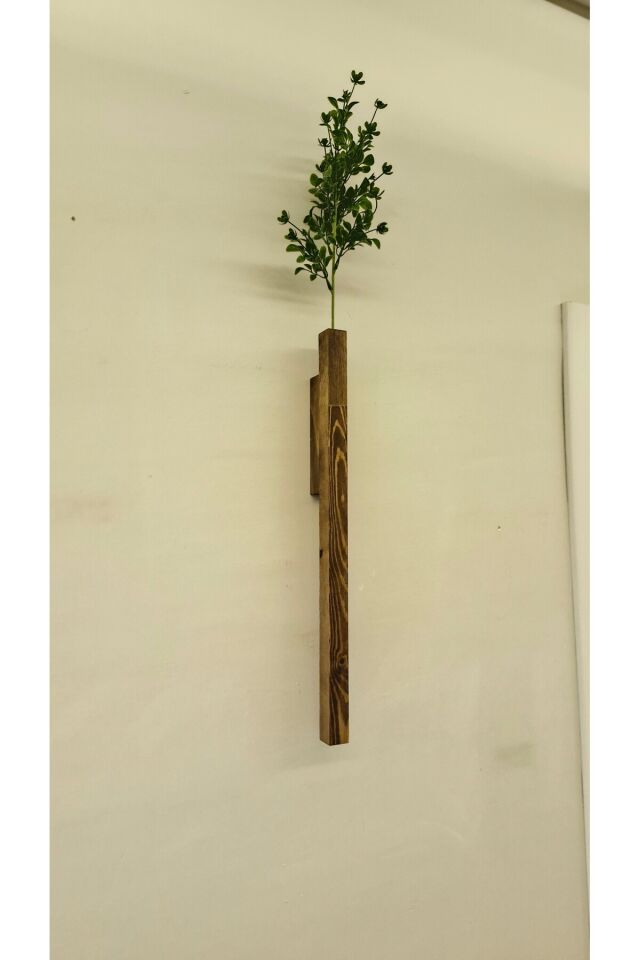  Dekoratif Ahşap Çiçeklik Duvar Dekoru Rustik Çiçeklik Yapay Çiçek Ev Antre Balkon Saksılık 50cm