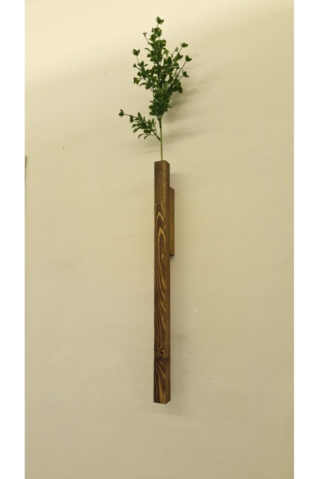  Dekoratif Ahşap Çiçeklik Duvar Dekoru Rustik Çiçeklik Yapay Çiçek Ev Antre Balkon Saksılık 50cm