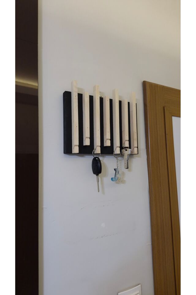  Dekoratif Ahşap Anahtarlık Duvar Askılığı Antre Hol Askısı Anahtar Askısı
