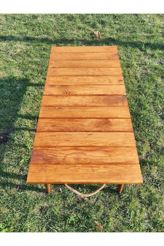  50x100 Cm Katlanı Piknik Kamp Masası Meşe