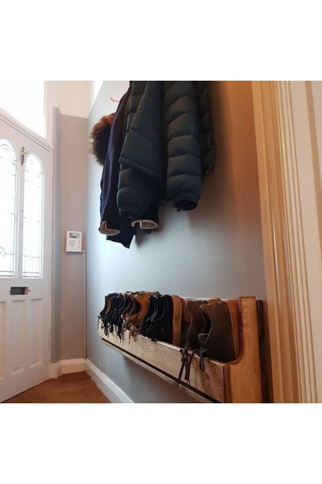  Ahşap Ayakkabılık, Ayakkabı Rafı , Uzunluk 90 cm, Duvar Tipi Ayakkabılık, Ayakkabı ve Terlik Rafı