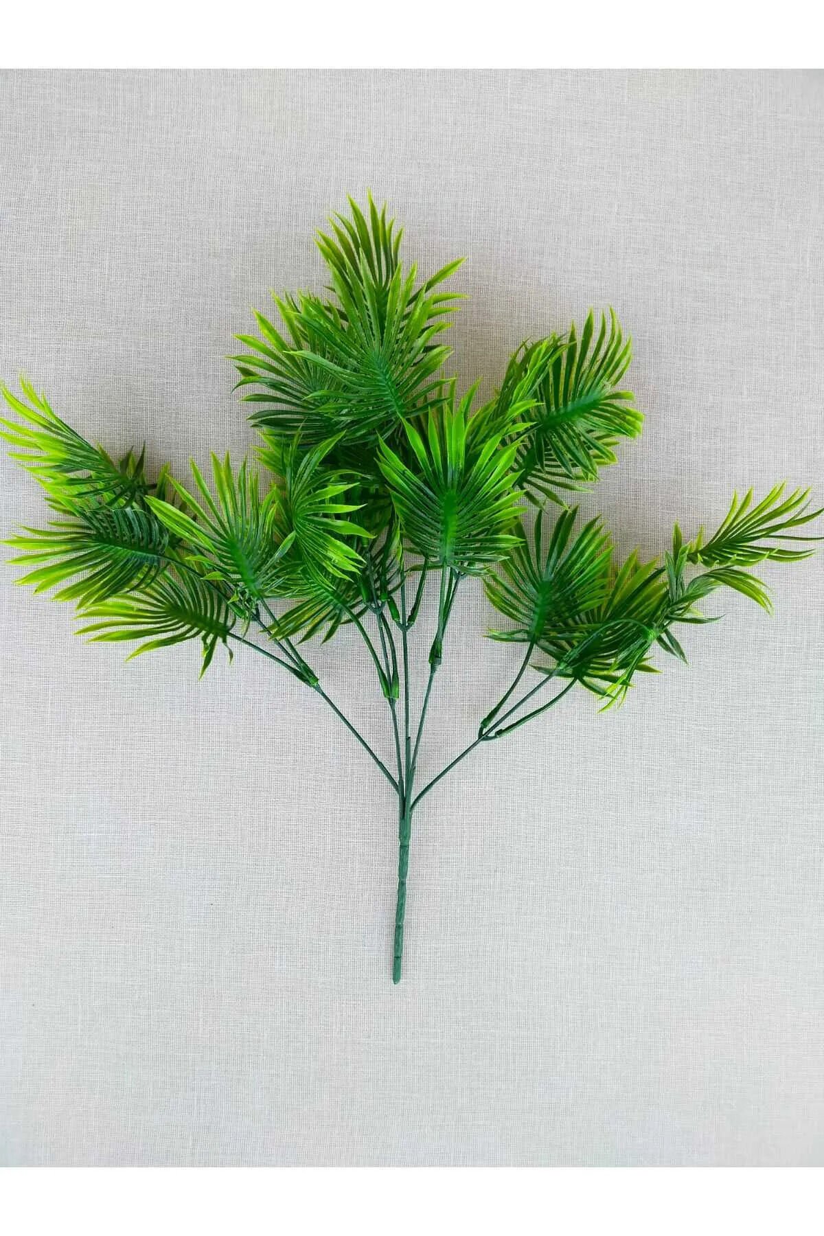  5 Dal Tropikal Yapay Bitki 40 cm Ev Dekoru Saksı