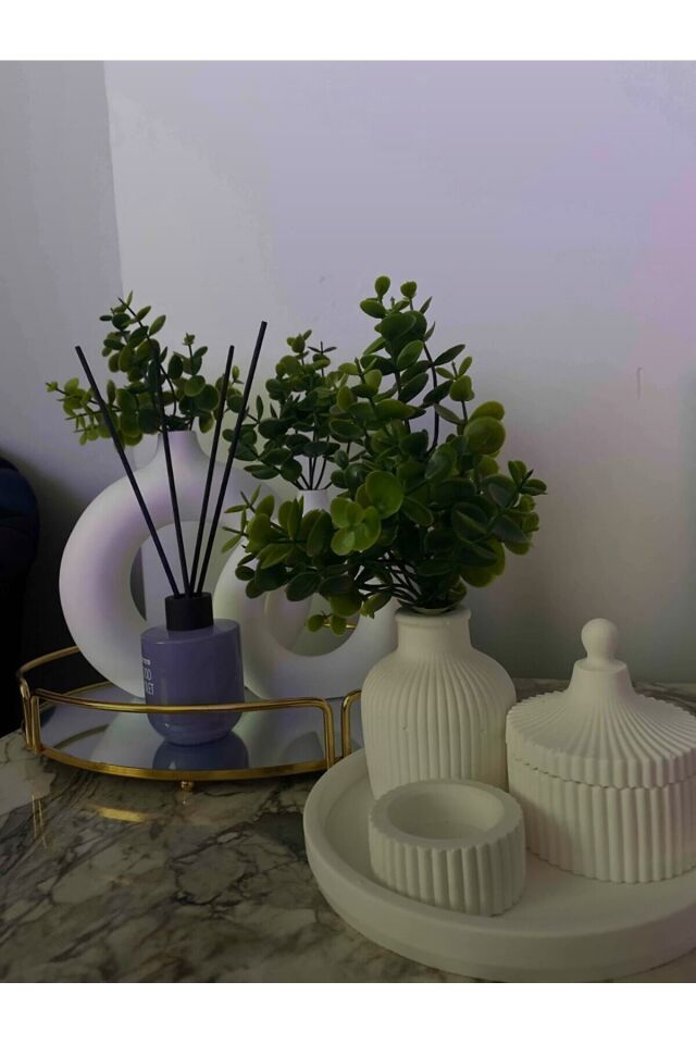  Dekoratif Yapay Bitki Şimşir Demet Garnitür Tek Dal Ev Dekoru Saksı Bitkisi Cafe Bar Dekoru