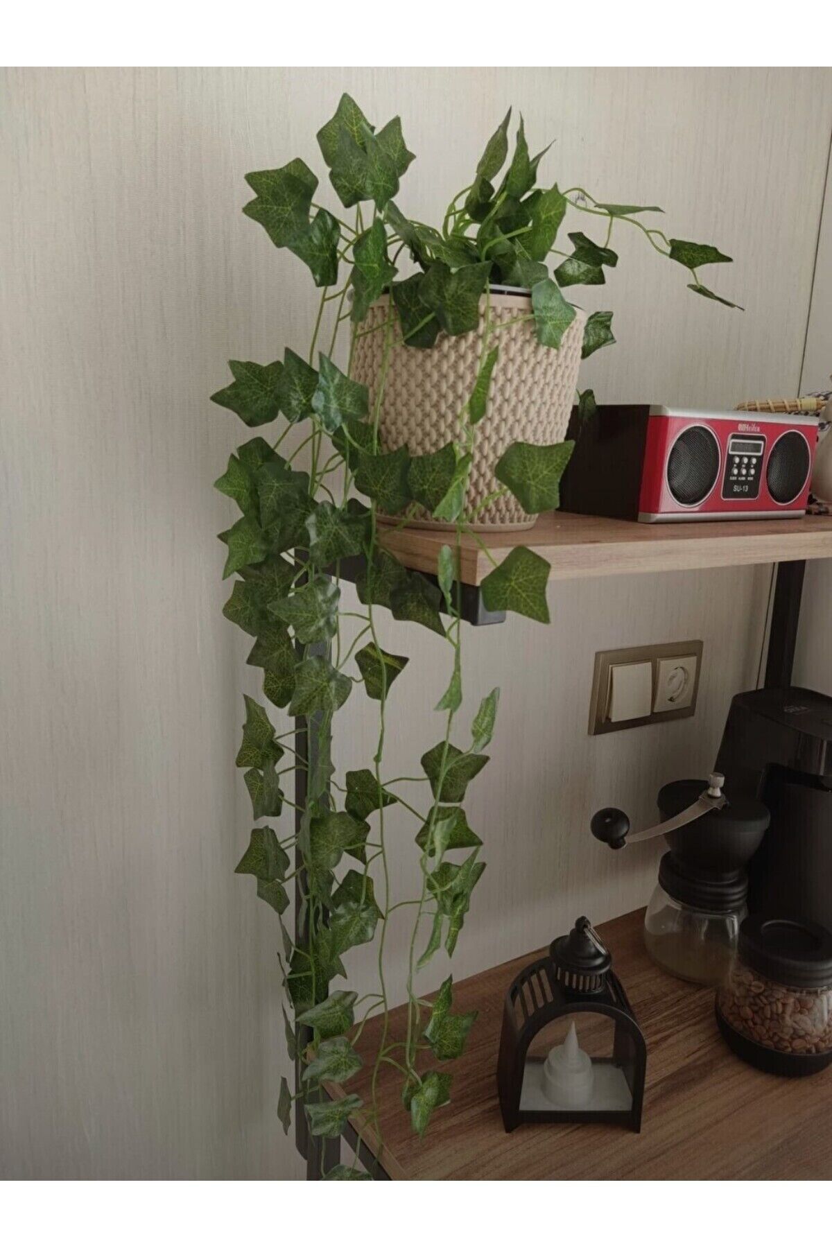  Sarkan Hadera Sarmaşık 9 Dal Dekoratif Yeşil Yapraklı Yapay Salkım Sarmaşık Ev Dekoru