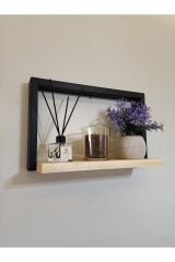 Lüx Dekoratif Ahşap Duvar Rafı Çiçeklik Fotoğraflık Duvar Dekoru Antre Hol Balkon Rafı Terek