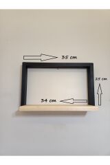 Lüx Dekoratif Ahşap Duvar Rafı Çiçeklik Fotoğraflık Duvar Dekoru Antre Hol Balkon Rafı Terek