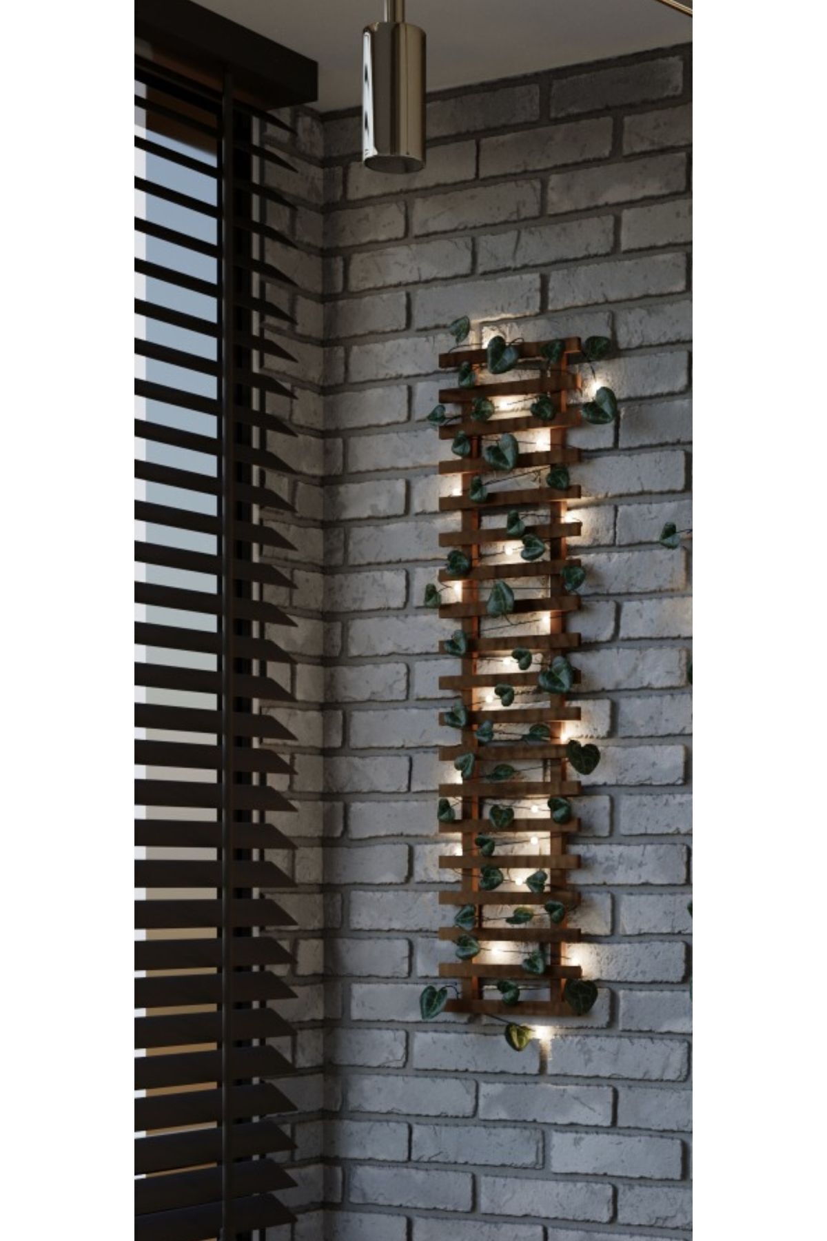 LED Işıklı Pilli Ahşap Çam Ağacı Saksı Standı