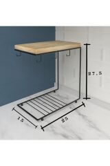 Mutfak Tezgah Üstü Metal Kahve Standı Fincan Askılığı Düzenleyici Kahve Köşesi Otel Cafe Bar