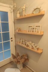 Lüx Dekoratif Masif Ahşap Resim Rafı Çerçeve Rafı Duvar Dekoru 120 cm (1 Adet)