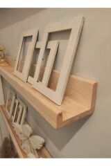 Lüx Dekoratif Masif Ahşap Resim Rafı Çerçeve Rafı Duvar Dekoru 120 cm (1 Adet)