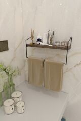 Banyo Mutfak Havluluk Dekoratif Metal Havluluk Düzenleyici El Havlusu Havlu Askısı Duvar Rafı