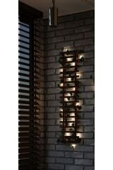 Ledli Pilli Çamağacı Ahşap Saksı Sarmaşıklı Standı Çiçeklik Kış Bahçesi Balkon Dekor Yapay Çiçek