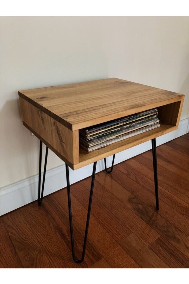  Ahşap Plak Ve Pikap Sehpası, Plak Sehpası, Pikap Sehpası, Yan Sehpa