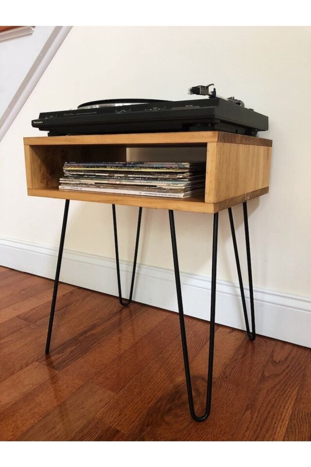  Ahşap Plak Ve Pikap Sehpası, Plak Sehpası, Pikap Sehpası, Yan Sehpa