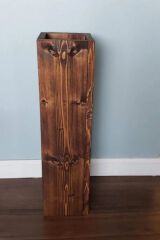 Dekoratif Ahşap Pampas Yapay Çiçek Vazosu 48 Cm