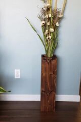 Dekoratif Ahşap Pampas Yapay Çiçek Vazosu 48 Cm