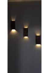 Ahşap Dekoratif Ledli Aplik Duvar Balkon Antre Aksesuarı Otel Cafe Villa Bohem Dekor Piiler Hariç