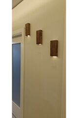 Ahşap Dekoratif Ledli Aplik Duvar Balkon Antre Aksesuarı Otel Cafe Villa Bohem Dekor Piiler Hariç