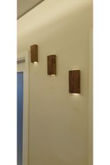 Ahşap Dekoratif Ledli Aplik Duvar Balkon Antre Aksesuarı Otel Cafe Villa Bohem Dekor Piiler Hariç