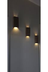 Ahşap Dekoratif Ledli Aplik Duvar Balkon Antre Aksesuarı Otel Cafe Villa Bohem Dekor Piiler Hariç