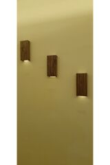 Ahşap Dekoratif Ledli Aplik Duvar Balkon Antre Aksesuarı Otel Cafe Villa Bohem Dekor Piiler Hariç