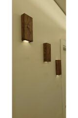 Ahşap Dekoratif Ledli Aplik Duvar Balkon Antre Aksesuarı Otel Cafe Villa Bohem Dekor Piiler Hariç