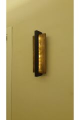 Ahşap Dekoratif Peri Ledli Aplik Duvar Balkon Antre Aksesuarı Otel Cafe Villa Bohem Rustik 40cm