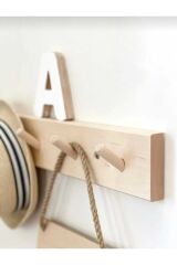 Dekoratif Ahşap Modern Duvar Askılık 60 cm